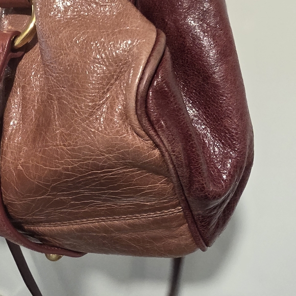 Authentic Miu Miu Vitello Lux Bow Pink and Burgundy 2way Leather Bag - Picture 4 of 9